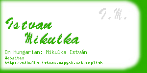 istvan mikulka business card