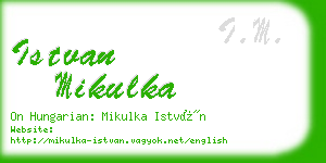 istvan mikulka business card